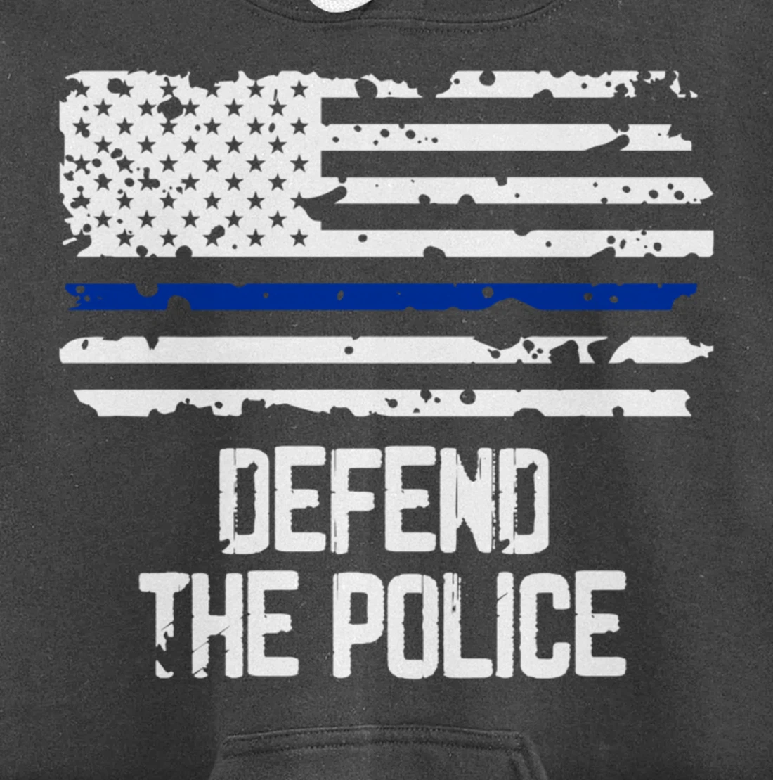 Defend The Police - American Flag Thin Blue Line Patriotic Pullover Hoodie