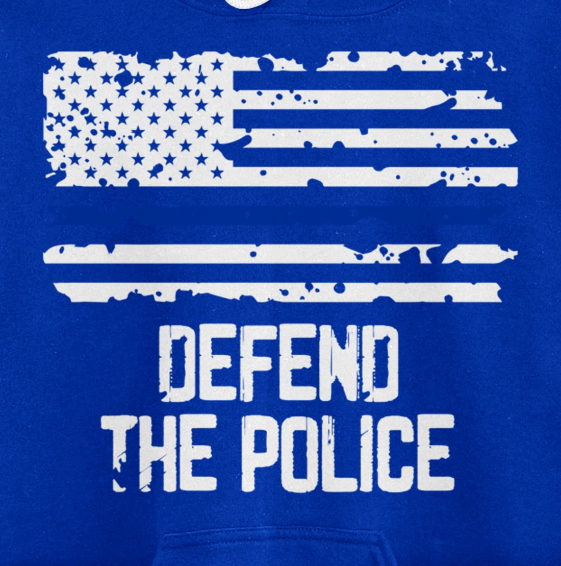 Defend The Police - American Flag Thin Blue Line Patriotic Pullover Hoodie