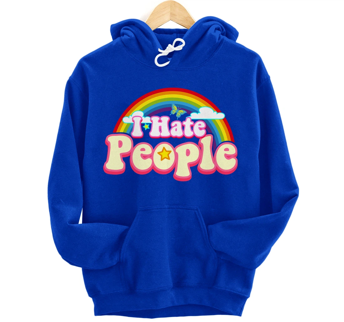 I Hate People - Rainbow Theme Funny Introvert Pullover Hoodie