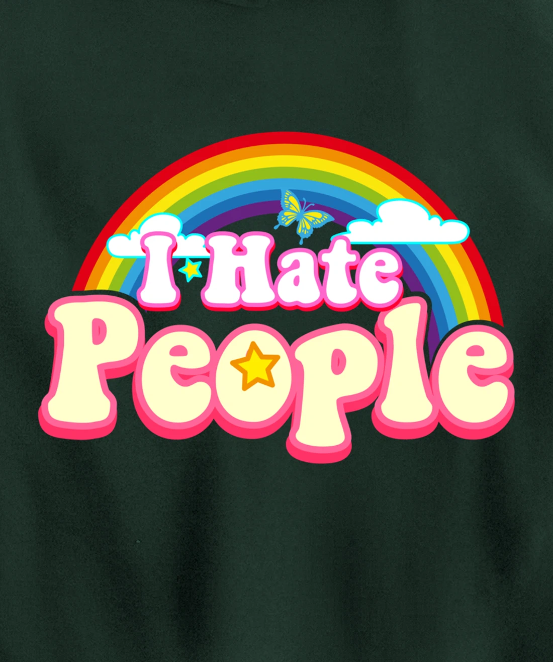 I Hate People - Rainbow Theme Funny Introvert Pullover Hoodie