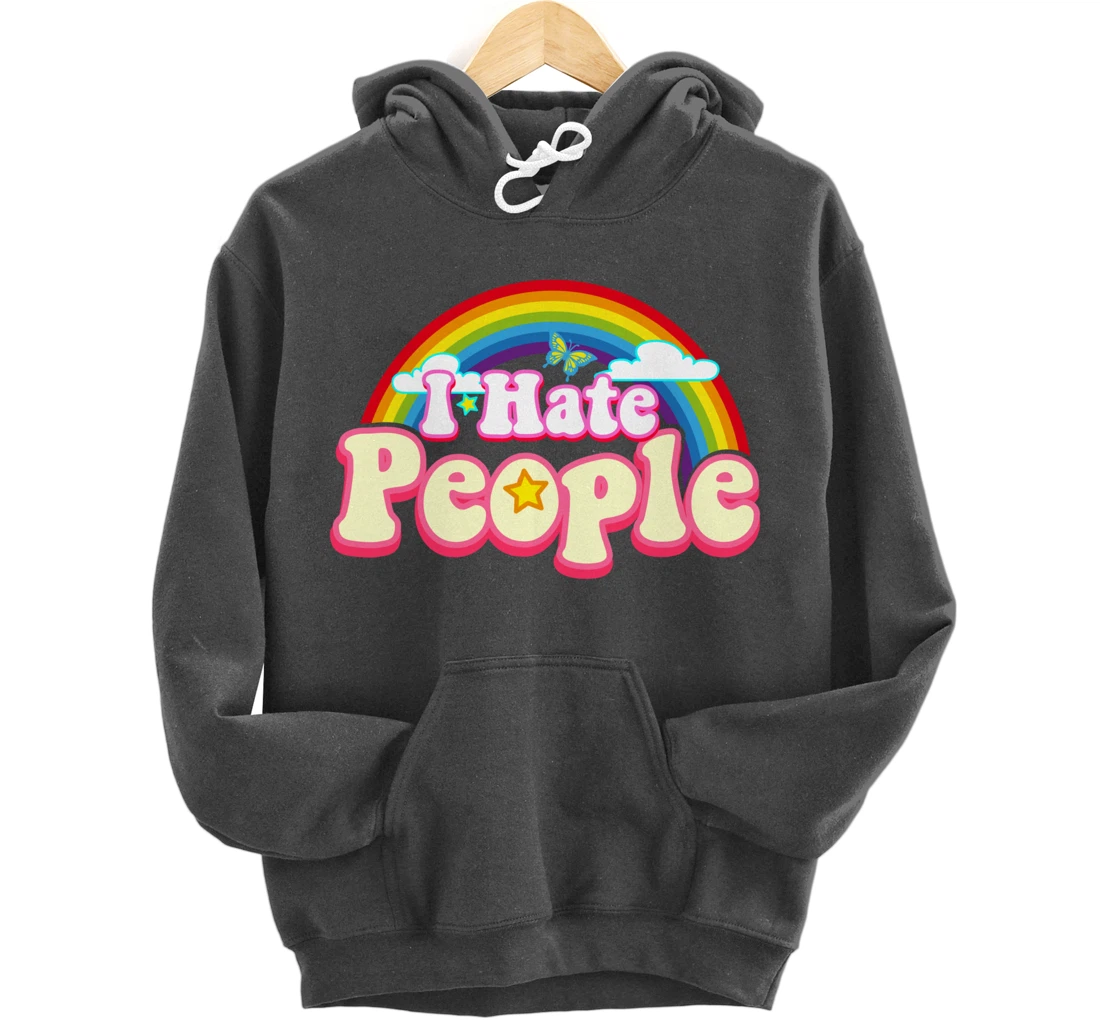 I Hate People - Rainbow Theme Funny Introvert Pullover Hoodie