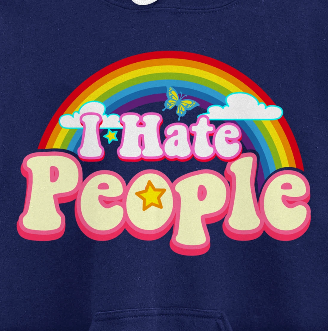 I Hate People - Rainbow Theme Funny Introvert Pullover Hoodie