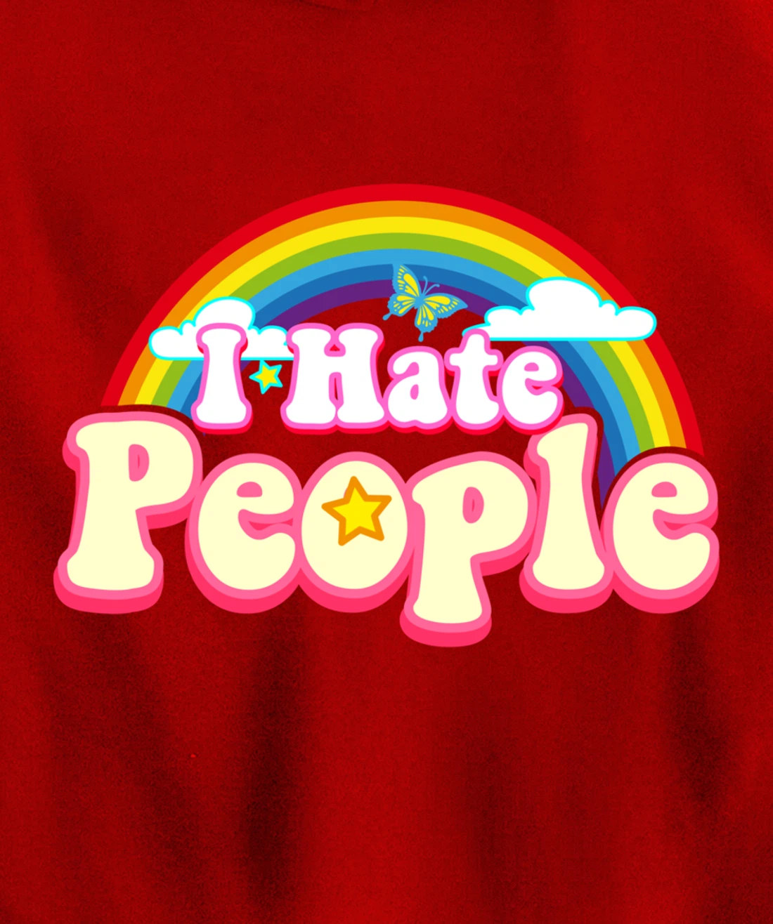 I Hate People - Rainbow Theme Funny Introvert Pullover Hoodie