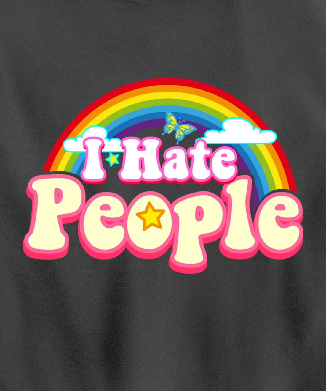 I Hate People - Rainbow Theme Funny Introvert Pullover Hoodie