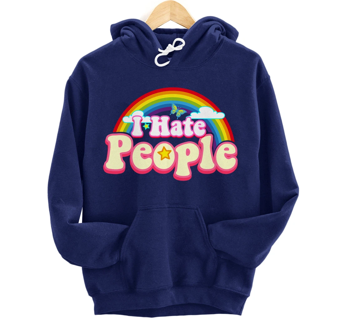I Hate People - Rainbow Theme Funny Introvert Pullover Hoodie