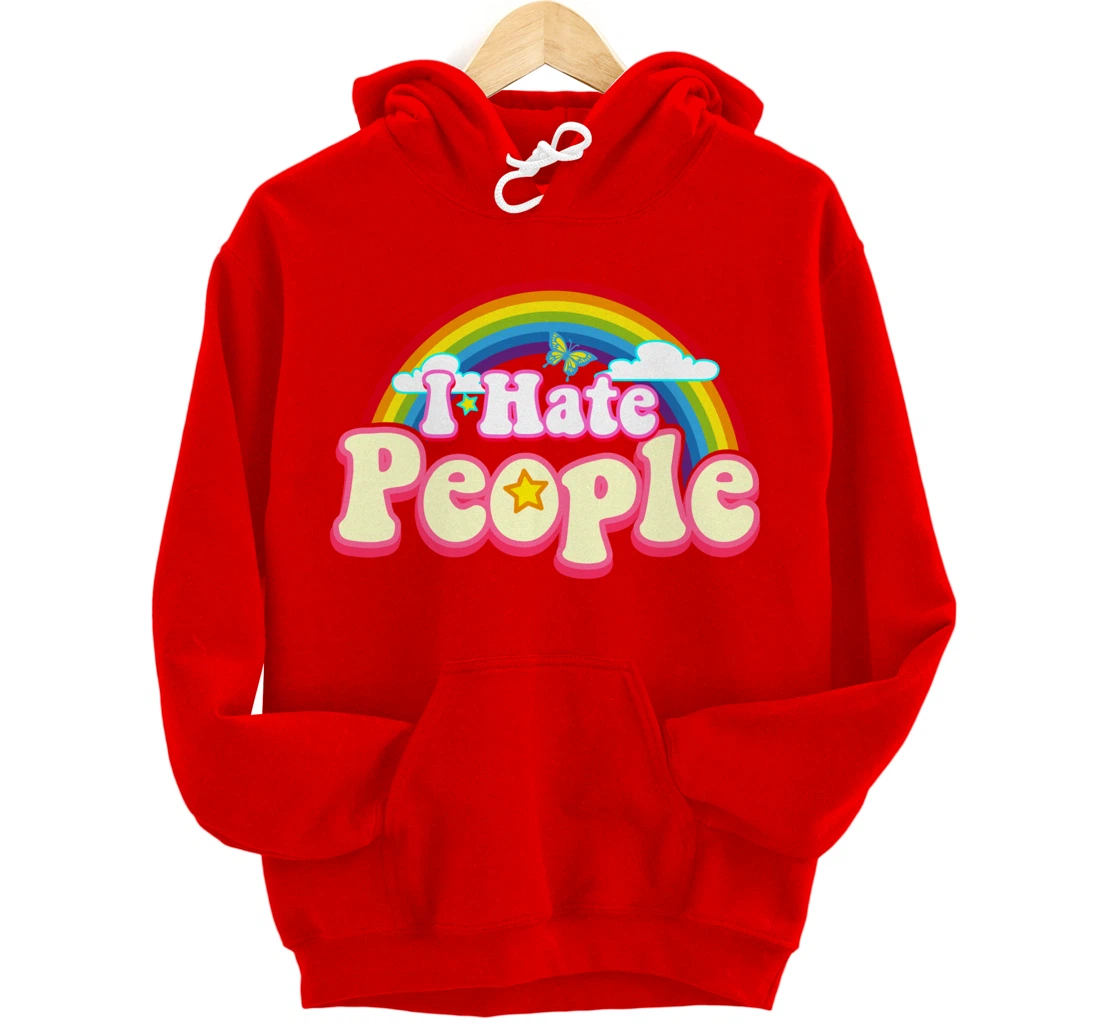 I Hate People - Rainbow Theme Funny Introvert Pullover Hoodie