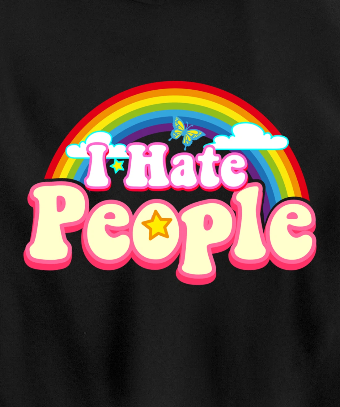 I Hate People - Rainbow Theme Funny Introvert Pullover Hoodie