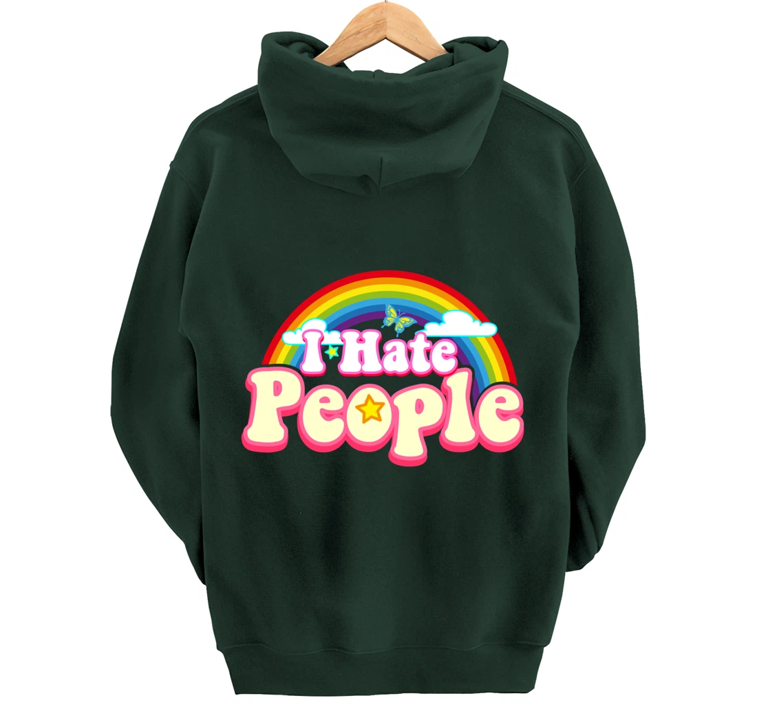 I Hate People - Rainbow Theme Funny Introvert Pullover Hoodie