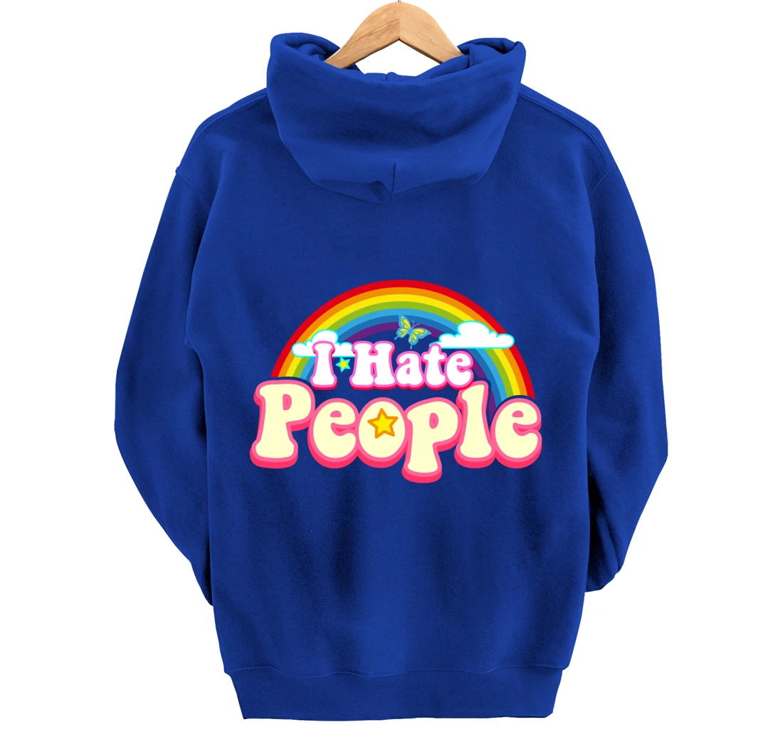I Hate People - Rainbow Theme Funny Introvert Pullover Hoodie