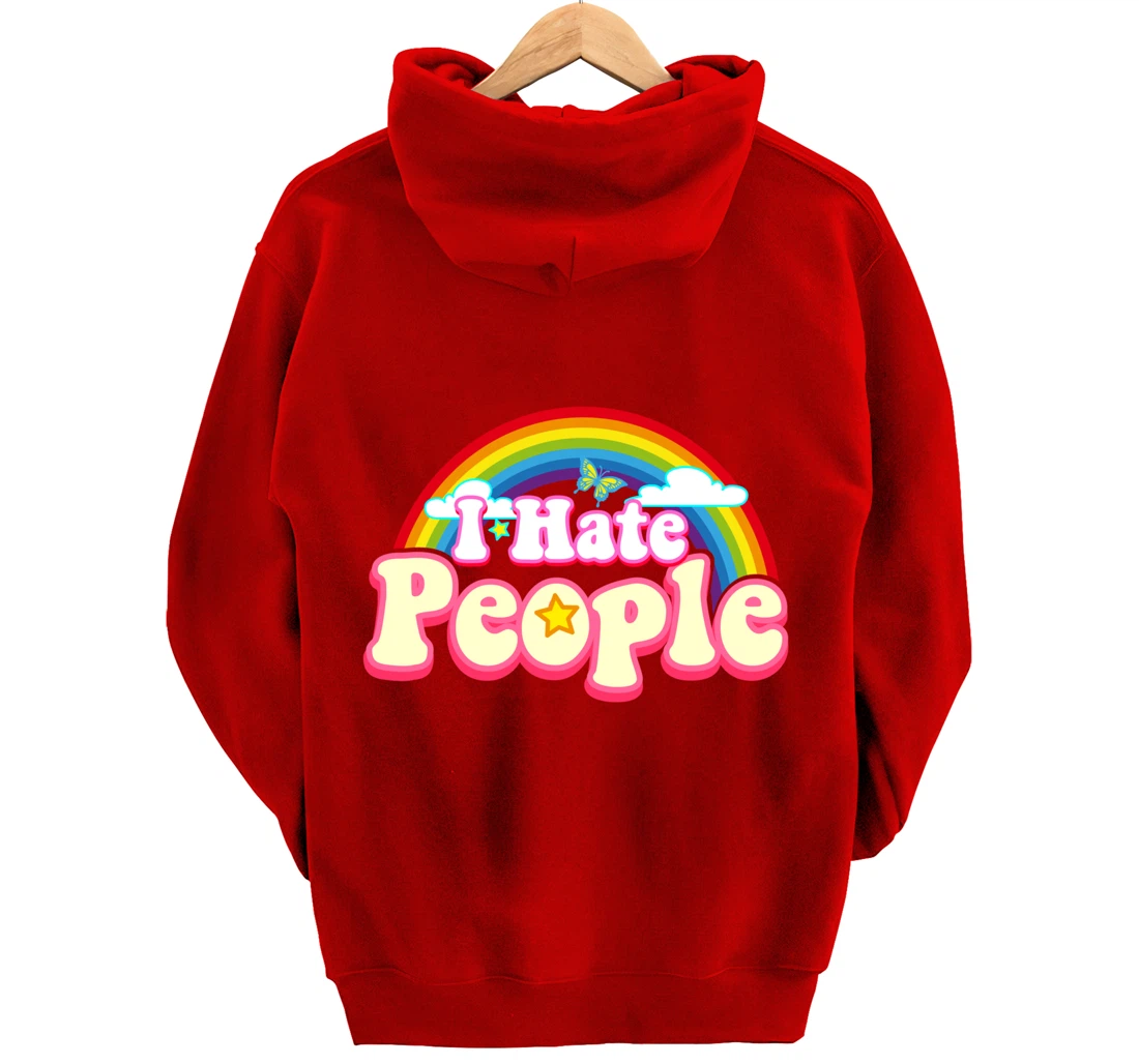 I Hate People - Rainbow Theme Funny Introvert Pullover Hoodie