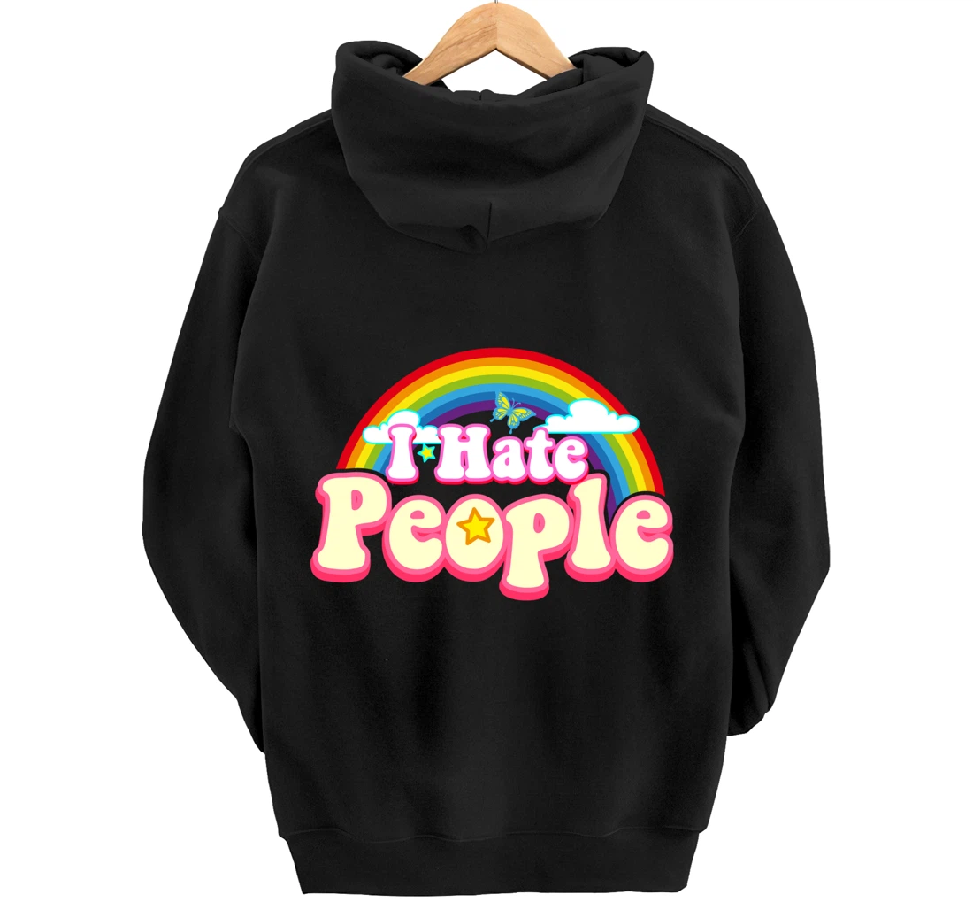 I Hate People - Rainbow Theme Funny Introvert Pullover Hoodie