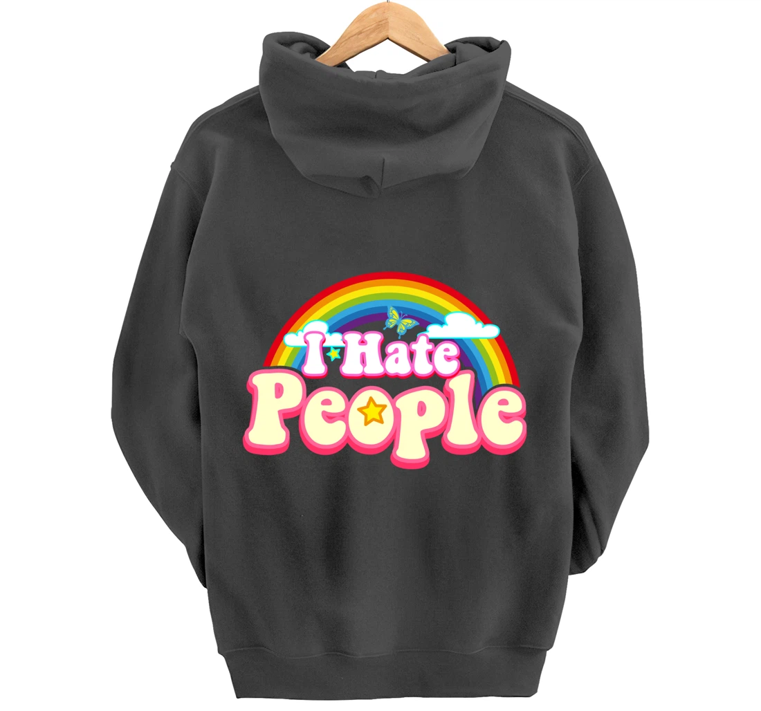 I Hate People - Rainbow Theme Funny Introvert Pullover Hoodie