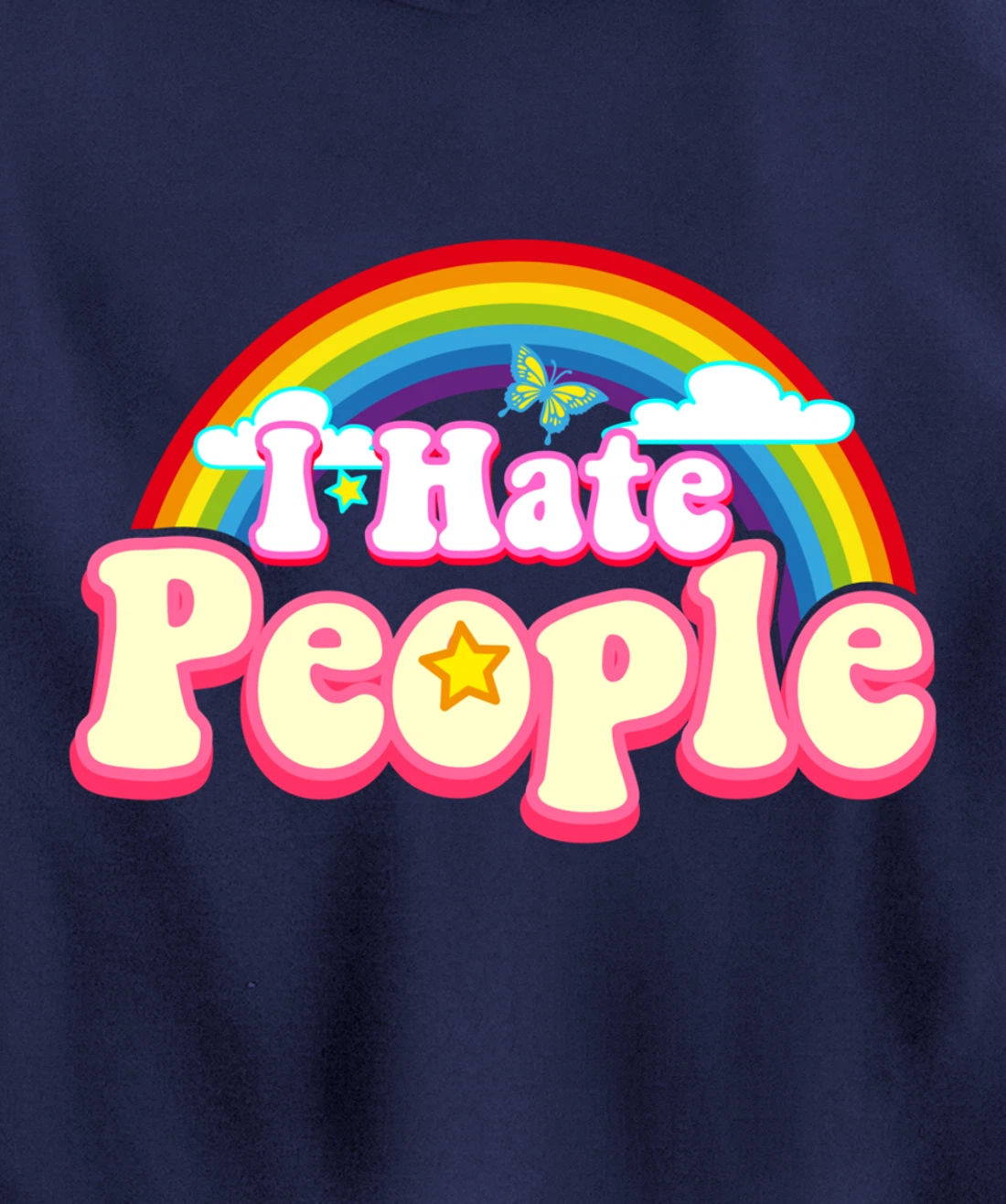 I Hate People - Rainbow Theme Funny Introvert Pullover Hoodie