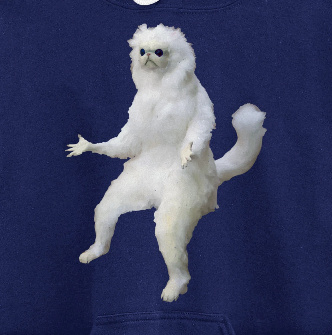 Persian Cat Room Guardian Bad Taxidermy Funny Pullover Hoodie