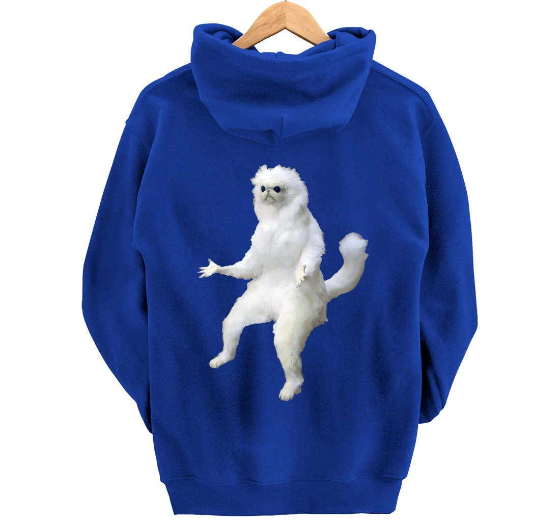 Persian Cat Room Guardian Bad Taxidermy Funny Pullover Hoodie
