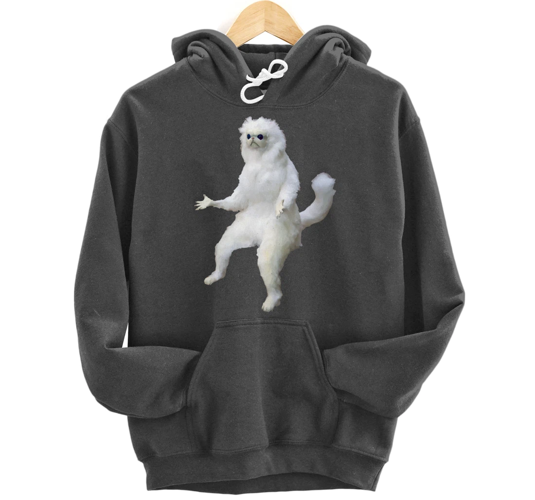 Persian Cat Room Guardian Bad Taxidermy Funny Pullover Hoodie