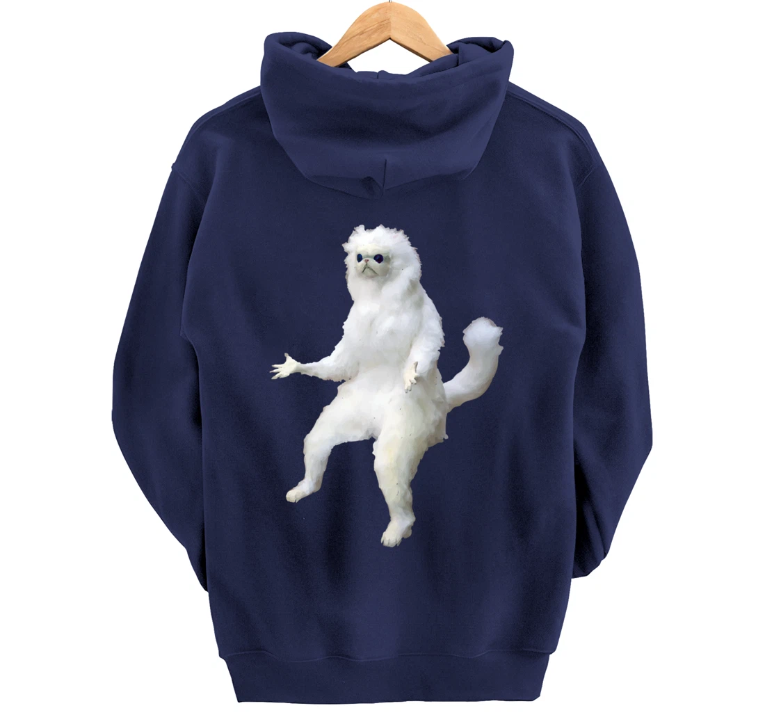 Persian Cat Room Guardian Bad Taxidermy Funny Pullover Hoodie
