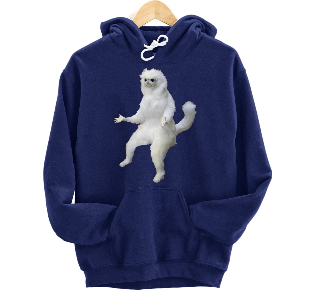 Persian Cat Room Guardian Bad Taxidermy Funny Pullover Hoodie
