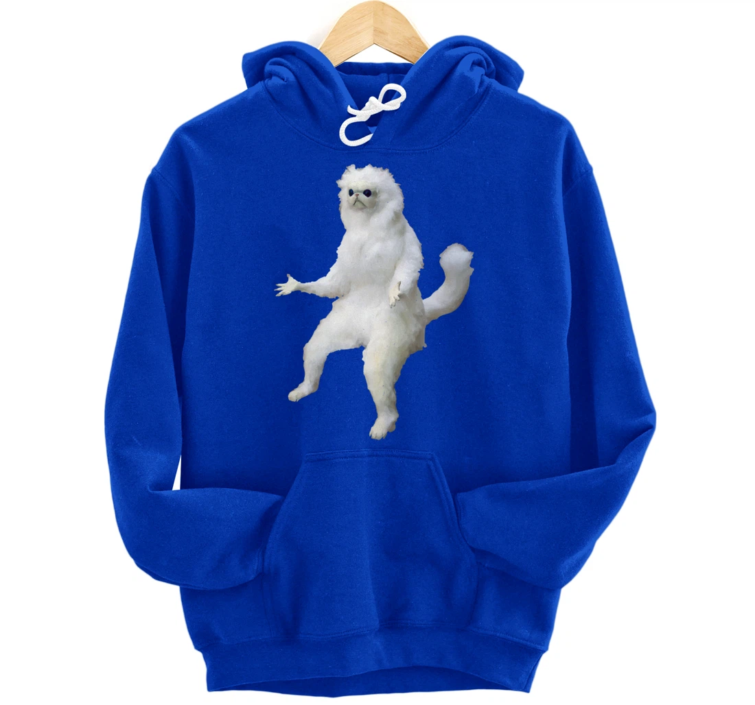 Persian Cat Room Guardian Bad Taxidermy Funny Pullover Hoodie