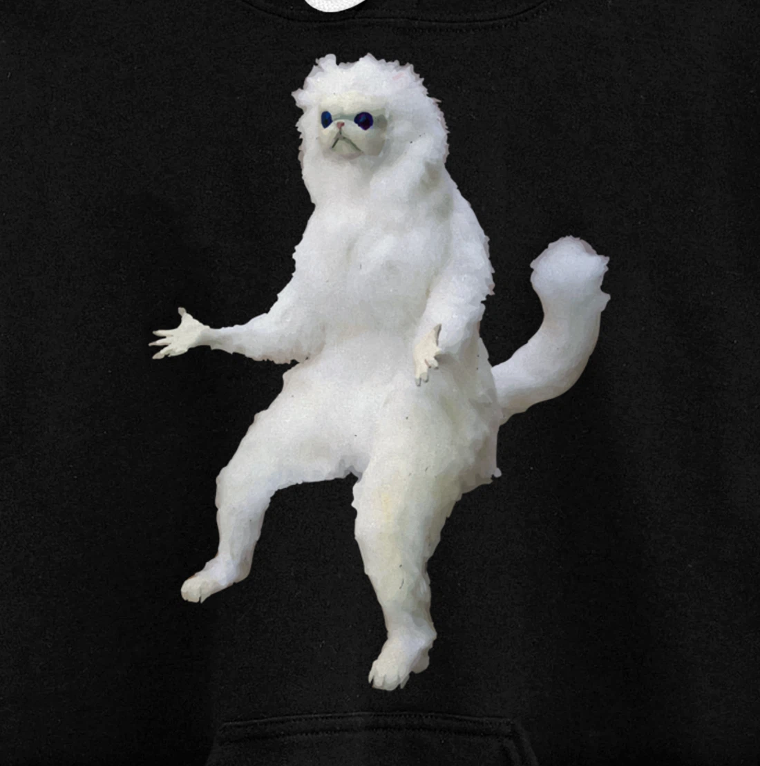 Persian Cat Room Guardian Bad Taxidermy Funny Pullover Hoodie