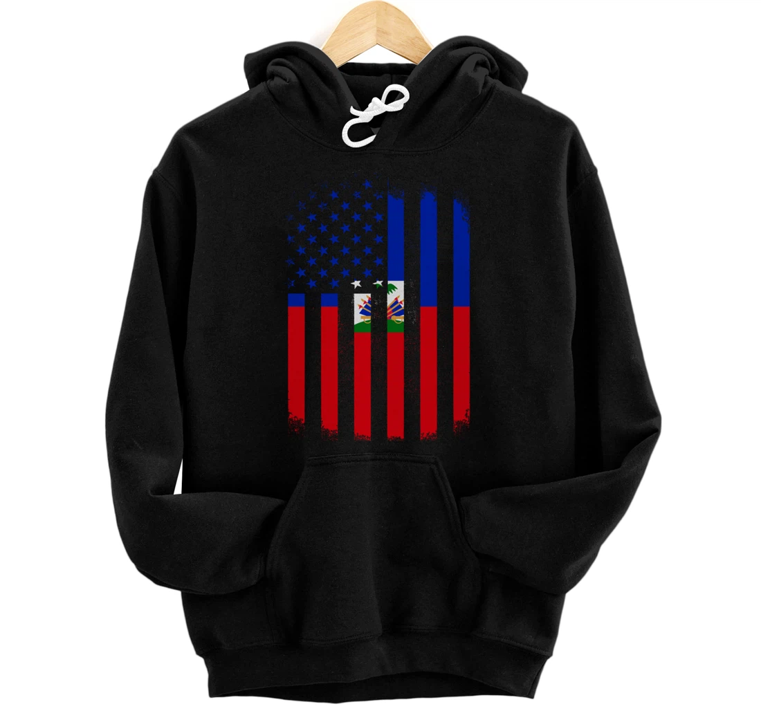 Haiti and America Flag - Haitian American Flag Pullover Hoodie