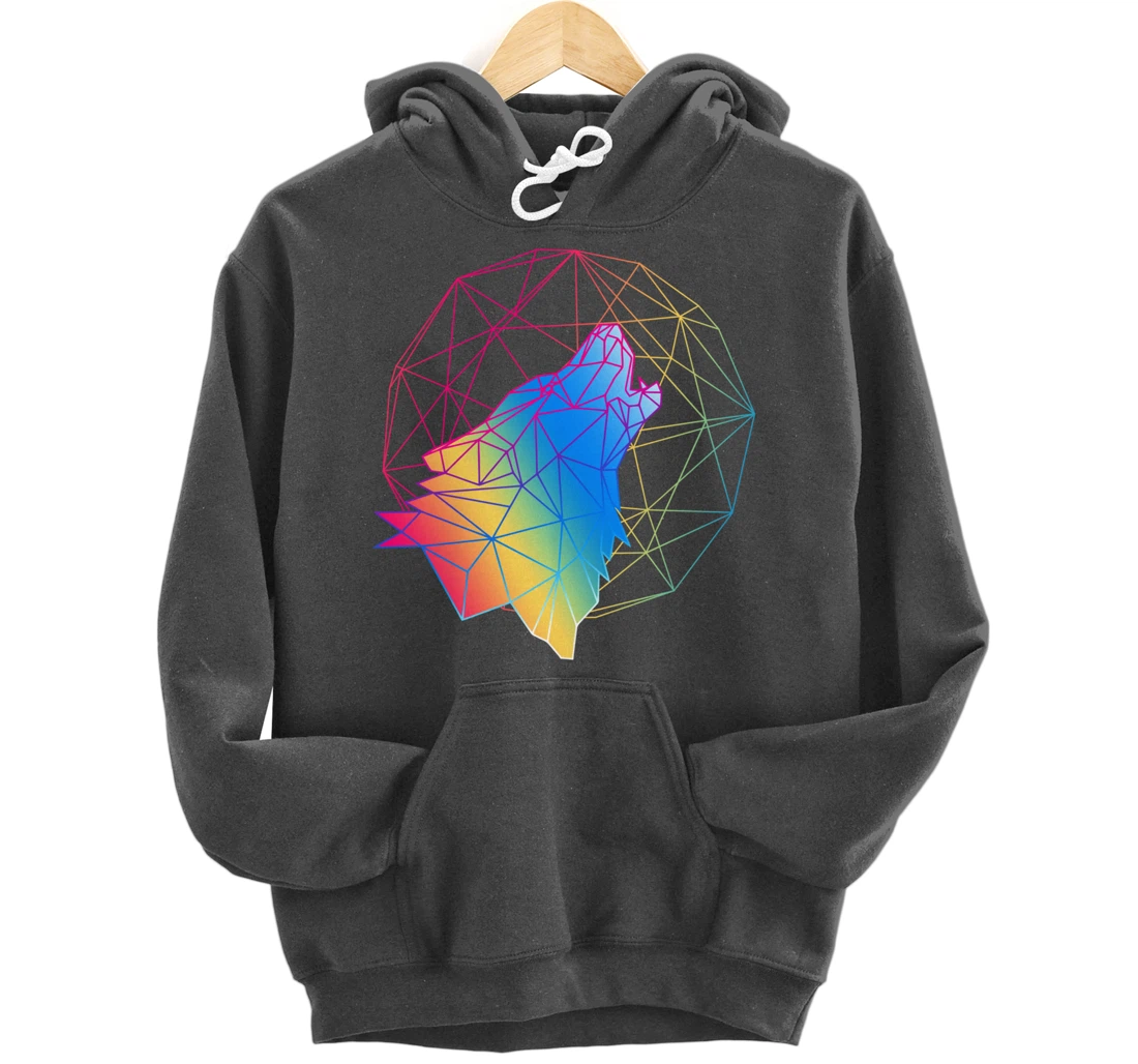 Wolf design, 80s gift, Retro Vintage design Pullover Hoodie