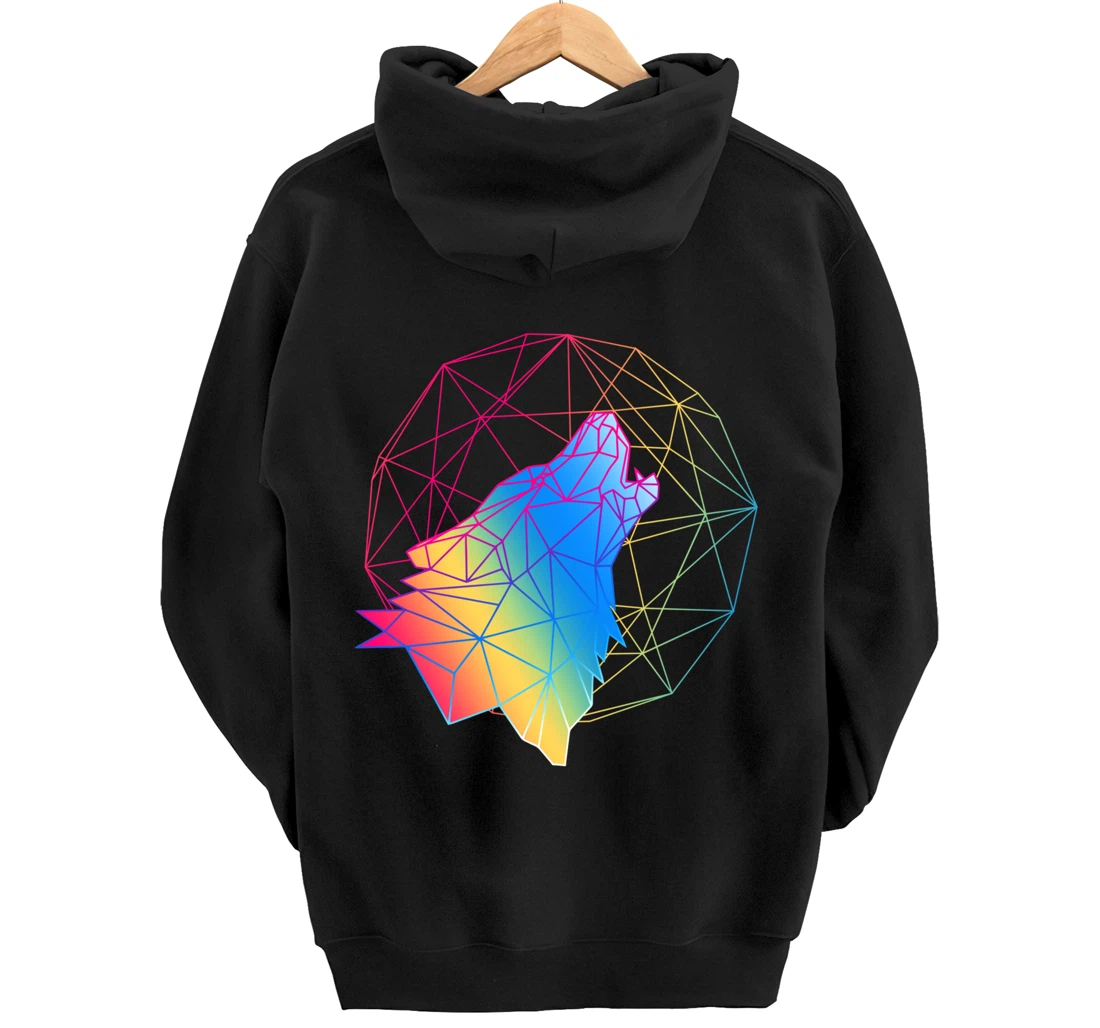 Wolf design, 80s gift, Retro Vintage design Pullover Hoodie