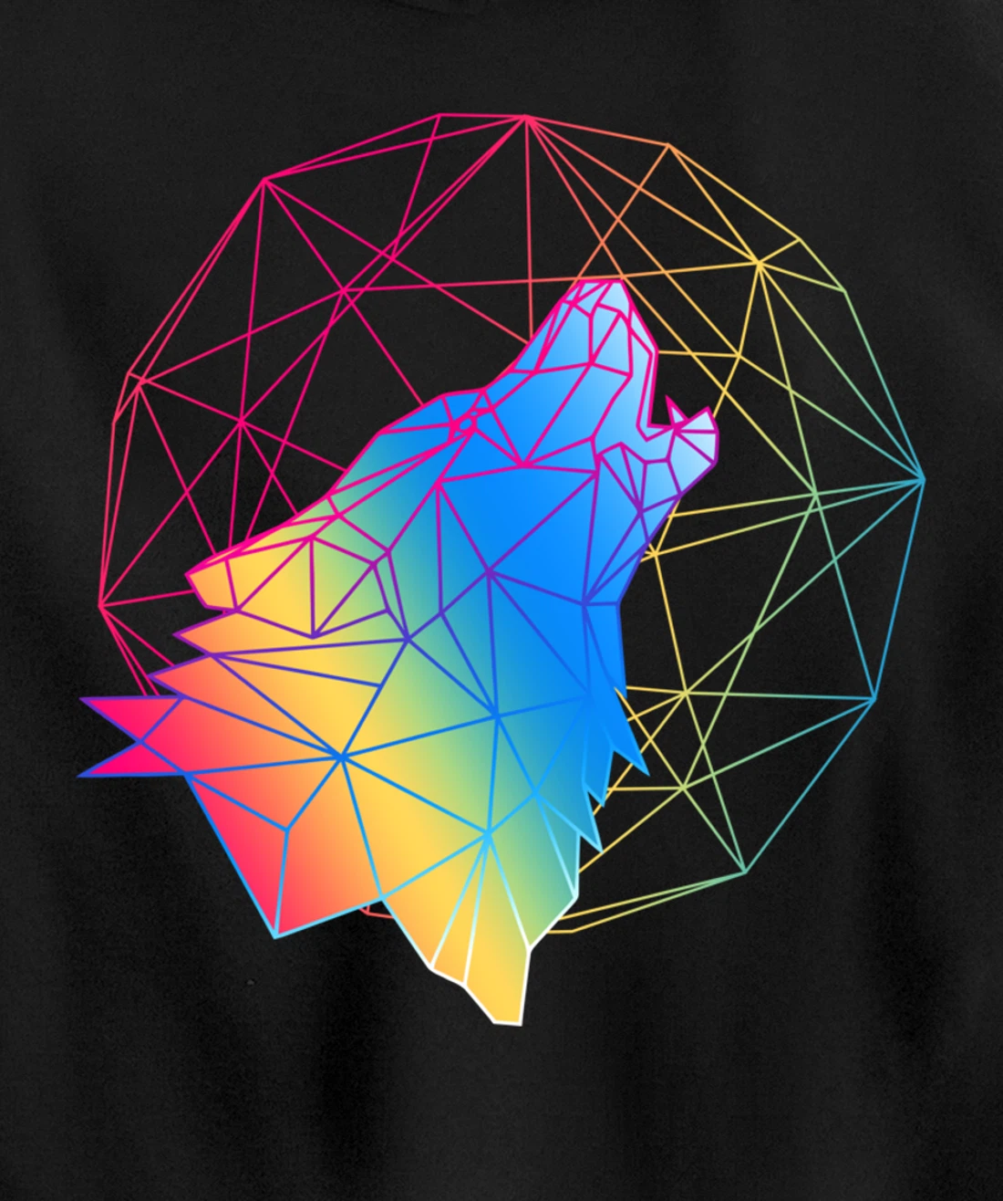 Wolf design, 80s gift, Retro Vintage design Pullover Hoodie