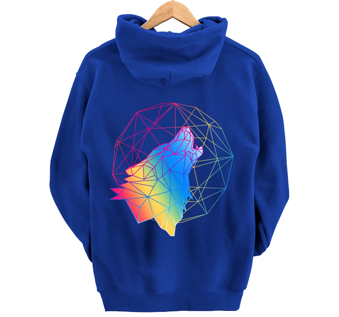 Wolf design, 80s gift, Retro Vintage design Pullover Hoodie