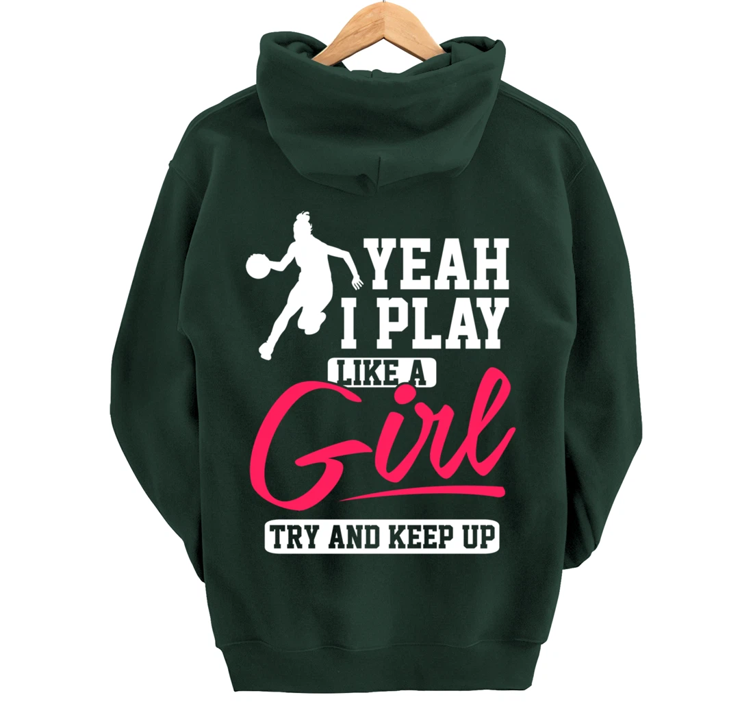 Girls Basketball Inspirational Pullover Hoodie
