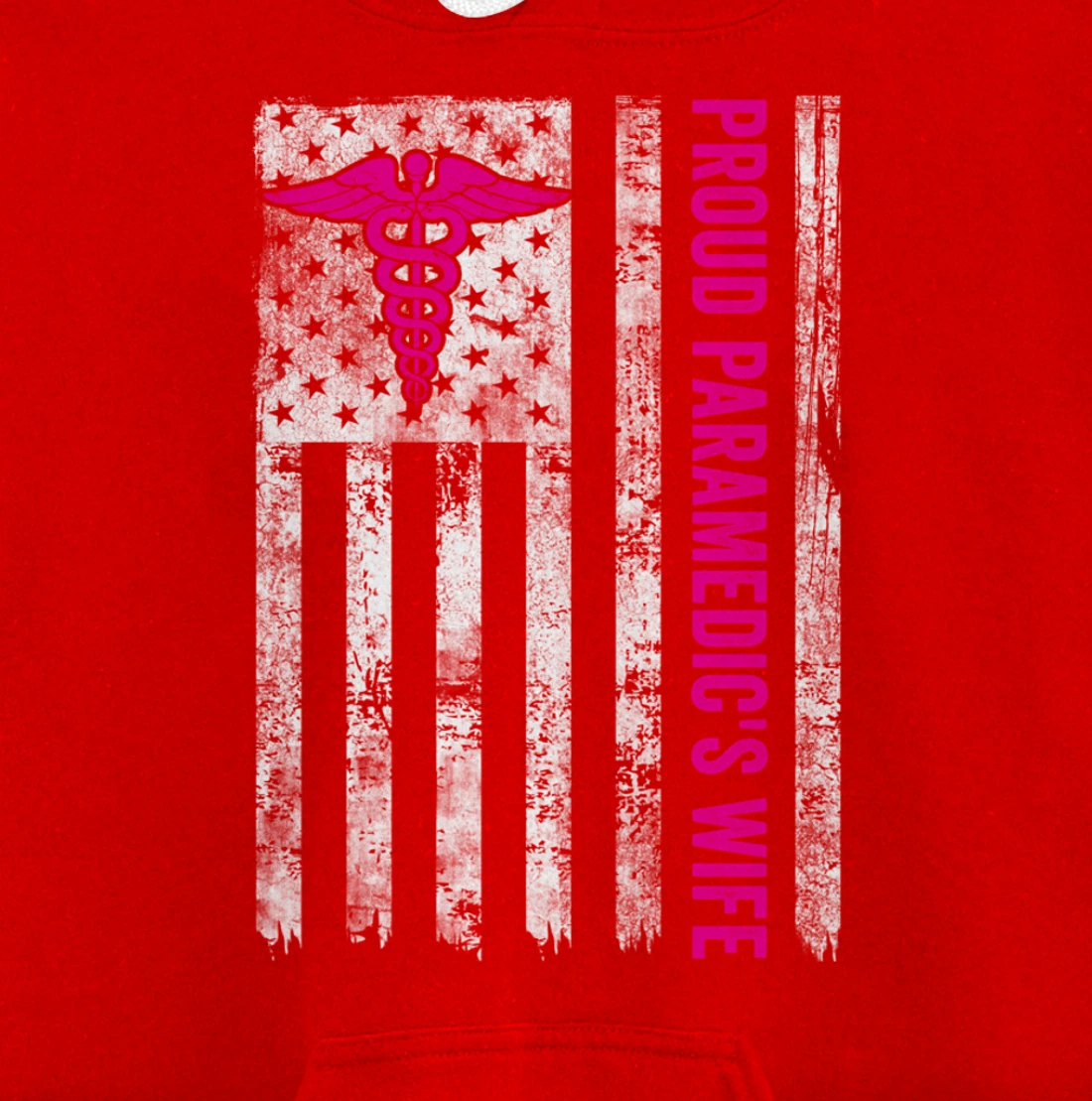 Proud Paramedic's Wife American Flag Patriotic Pullover Hoodie