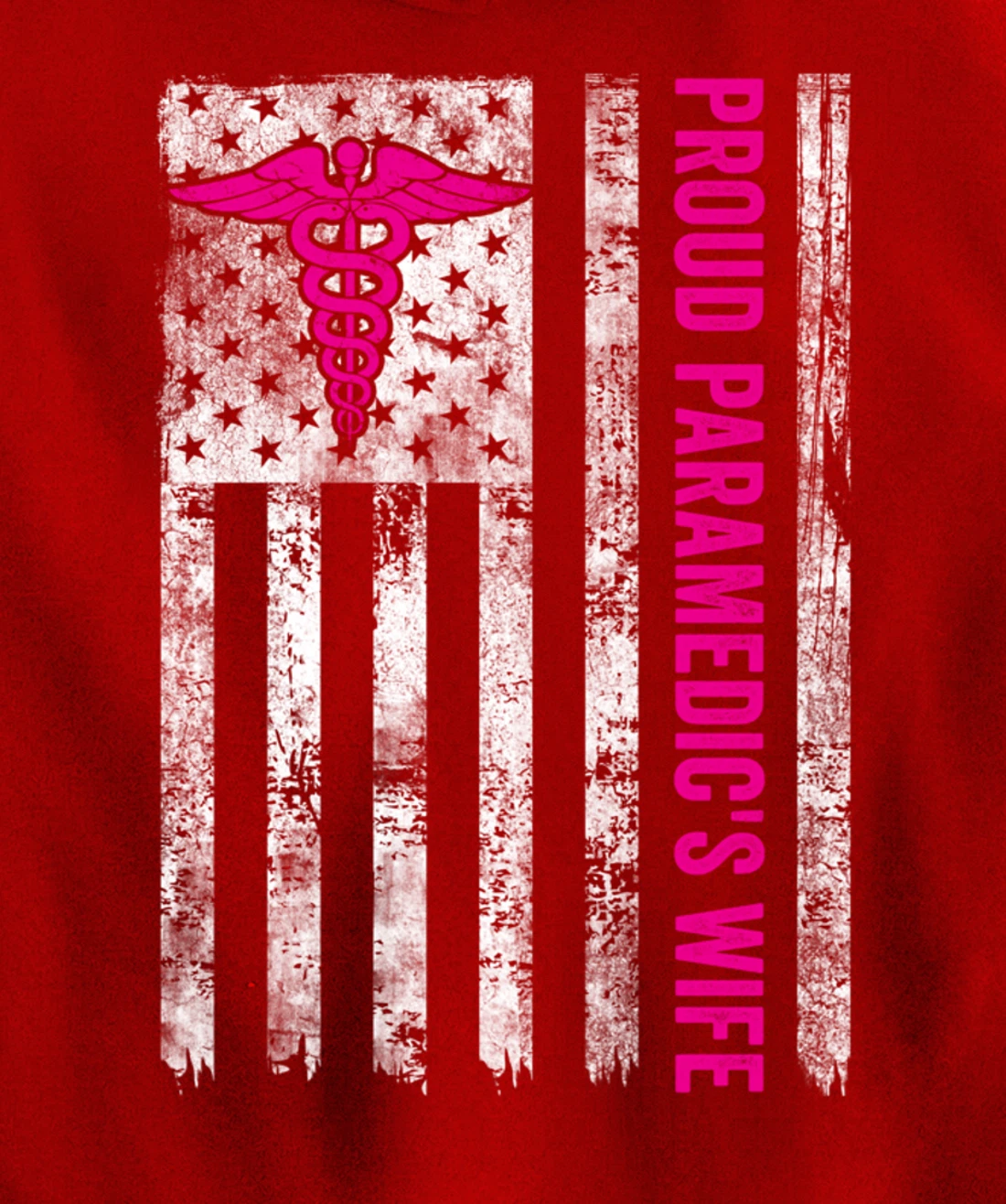 Proud Paramedic's Wife American Flag Patriotic Pullover Hoodie