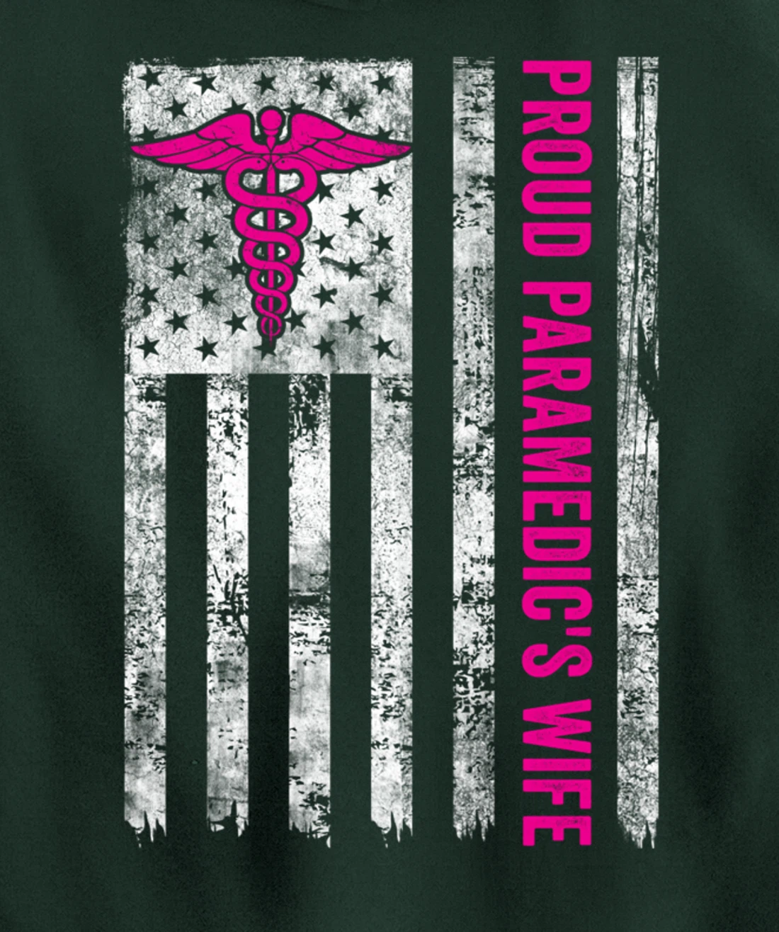 Proud Paramedic's Wife American Flag Patriotic Pullover Hoodie