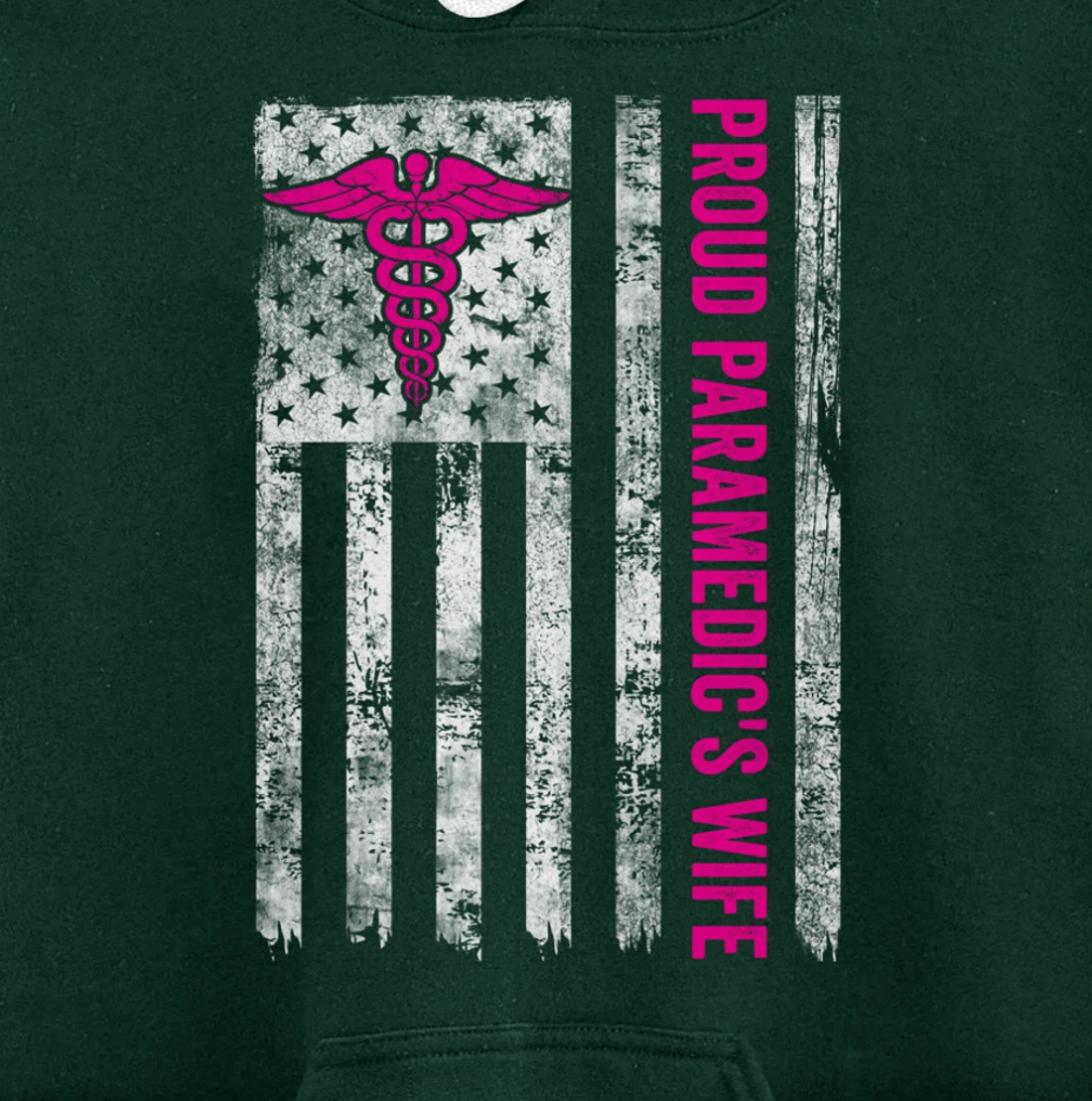 Proud Paramedic's Wife American Flag Patriotic Pullover Hoodie