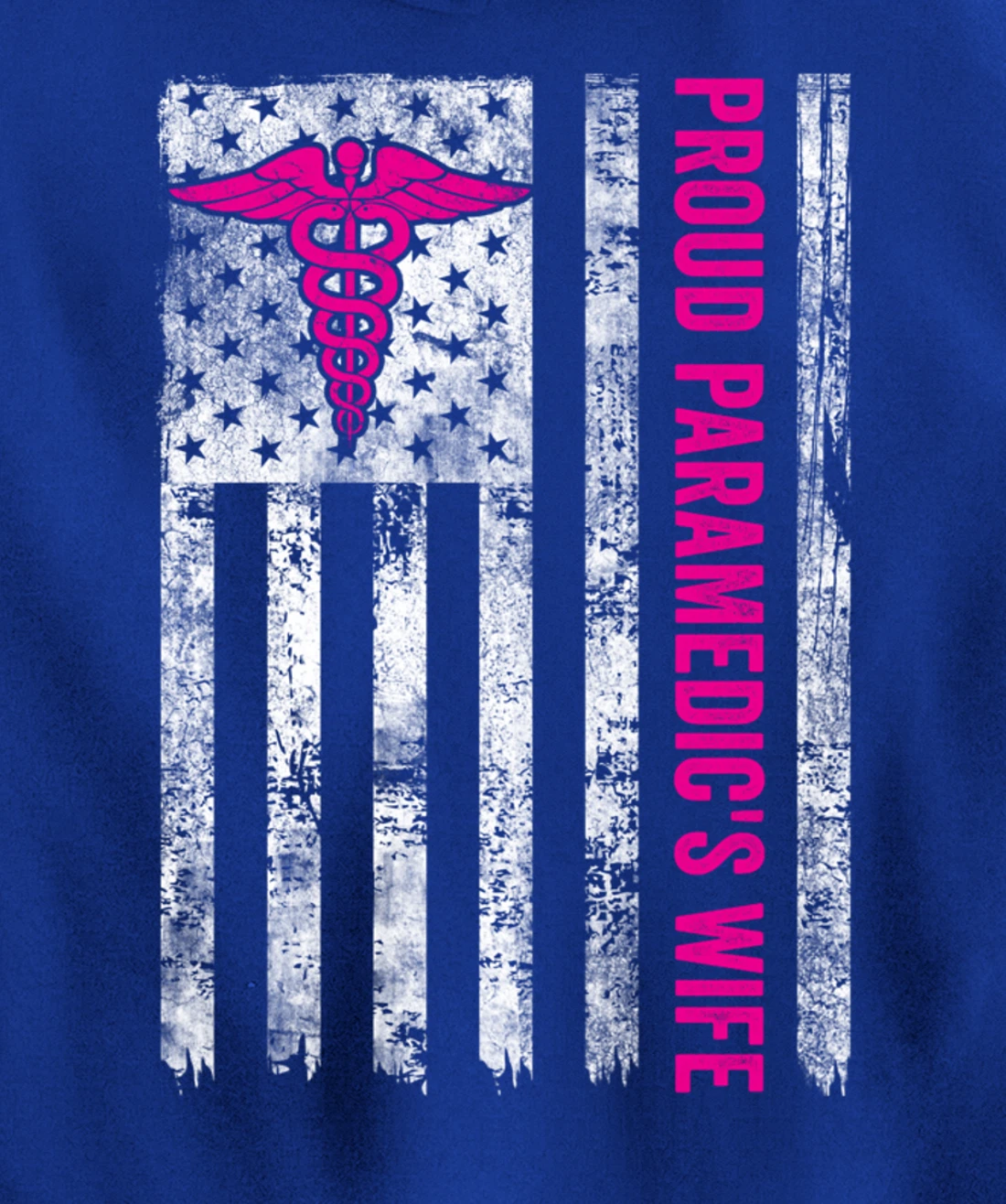 Proud Paramedic's Wife American Flag Patriotic Pullover Hoodie