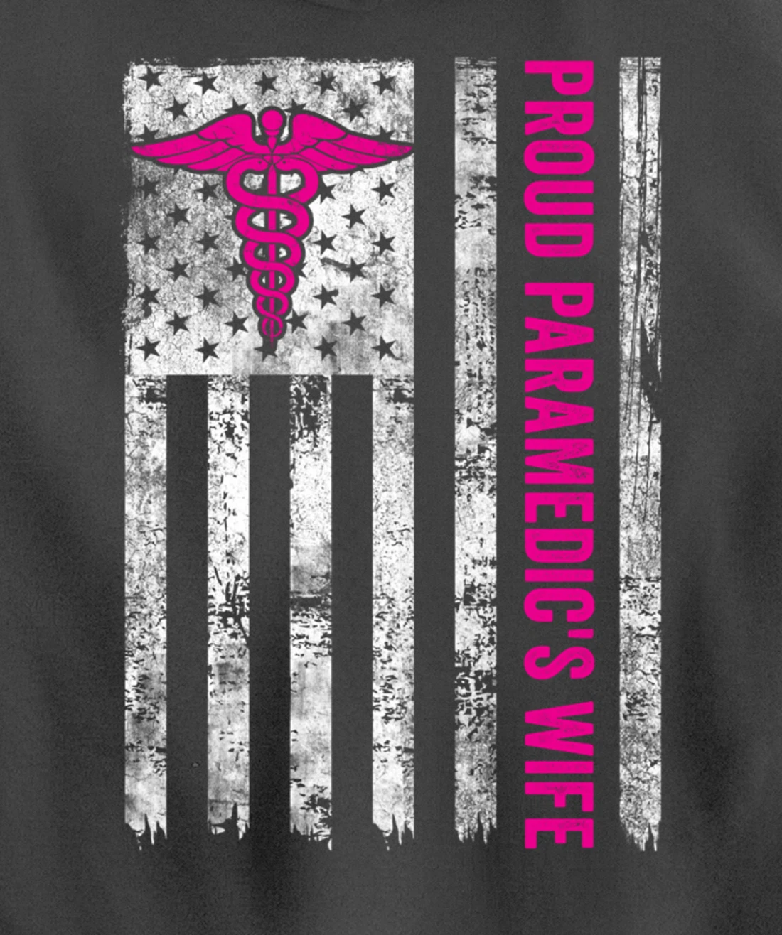 Proud Paramedic's Wife American Flag Patriotic Pullover Hoodie