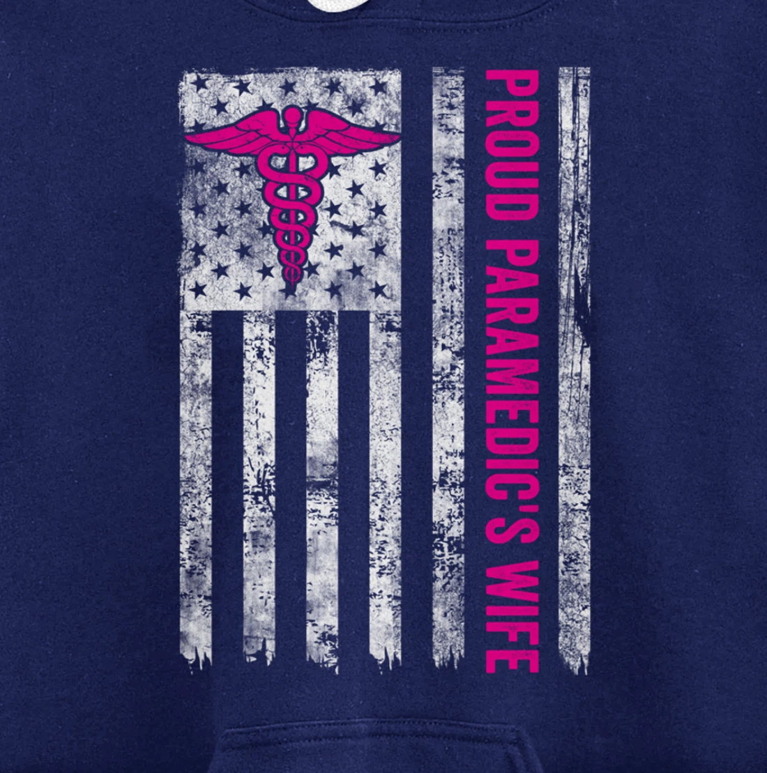 Proud Paramedic's Wife American Flag Patriotic Pullover Hoodie