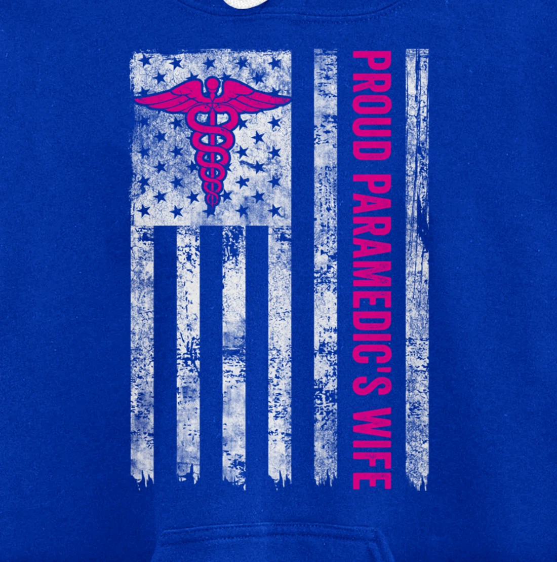 Proud Paramedic's Wife American Flag Patriotic Pullover Hoodie