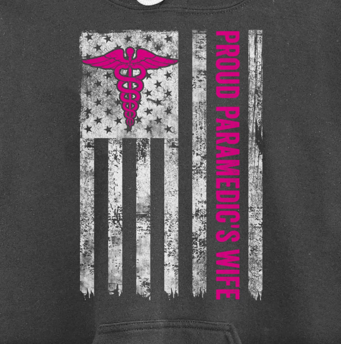 Proud Paramedic's Wife American Flag Patriotic Pullover Hoodie