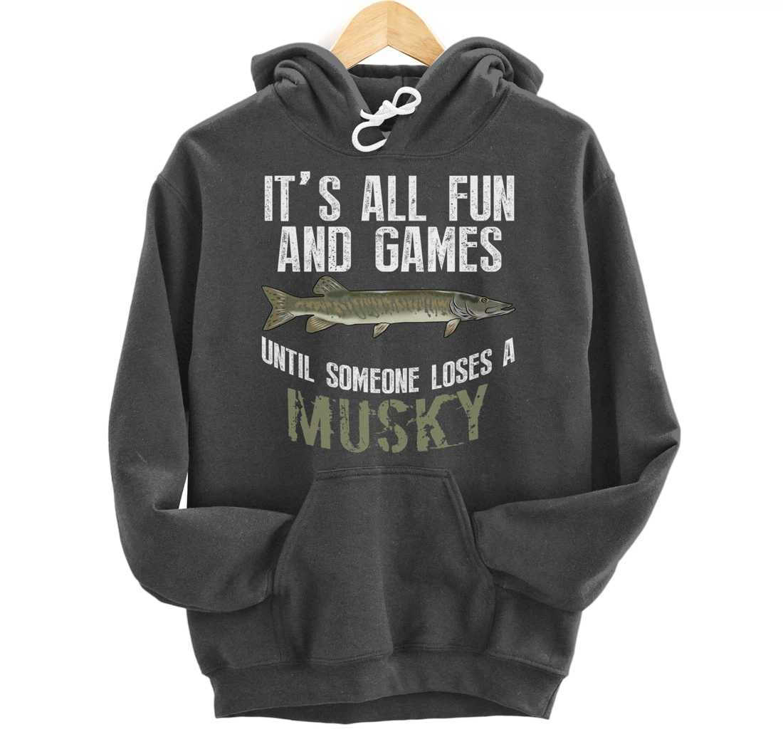 Funny Musky Fishing Muskellunge Freshwater Fish Angler Gift Pullover Hoodie