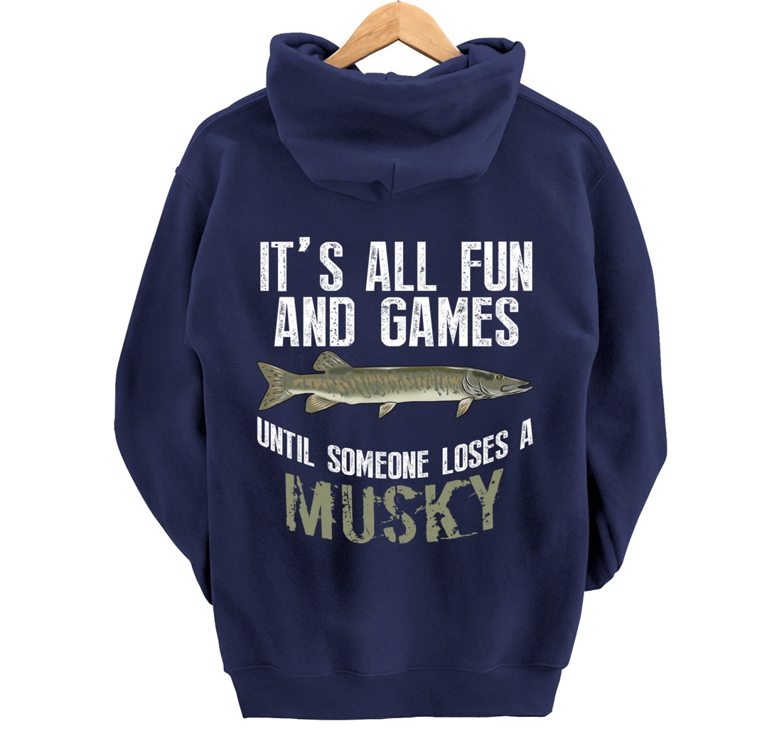 Funny Musky Fishing Muskellunge Freshwater Fish Angler Gift Pullover Hoodie