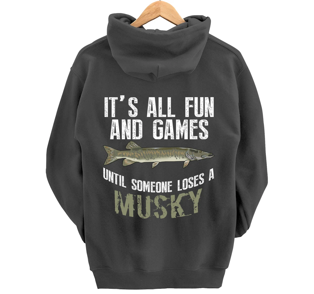 Funny Musky Fishing Muskellunge Freshwater Fish Angler Gift Pullover Hoodie