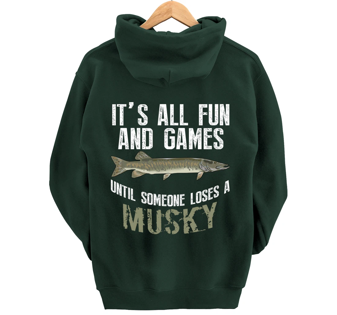 Funny Musky Fishing Muskellunge Freshwater Fish Angler Gift Pullover Hoodie