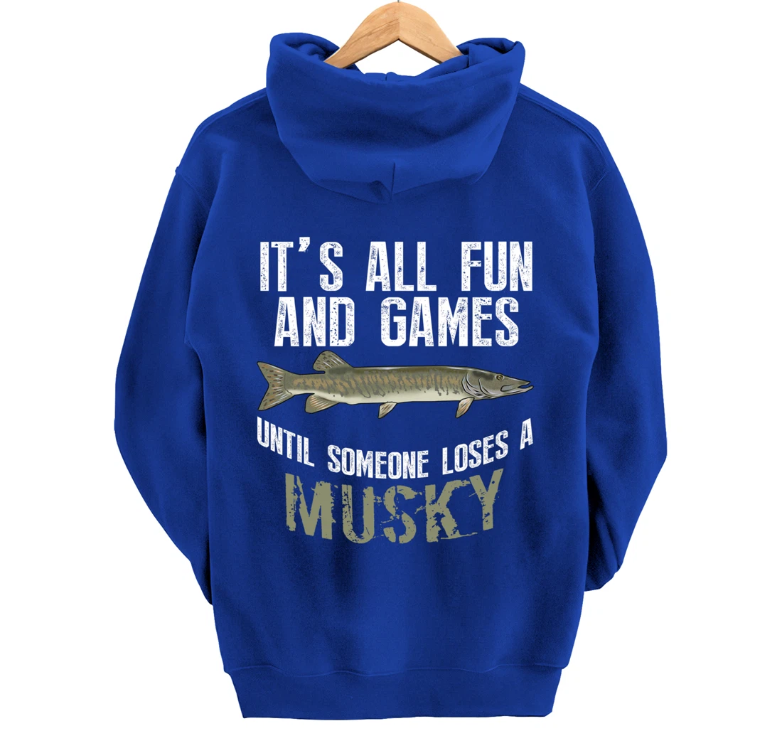 Funny Musky Fishing Muskellunge Freshwater Fish Angler Gift Pullover Hoodie