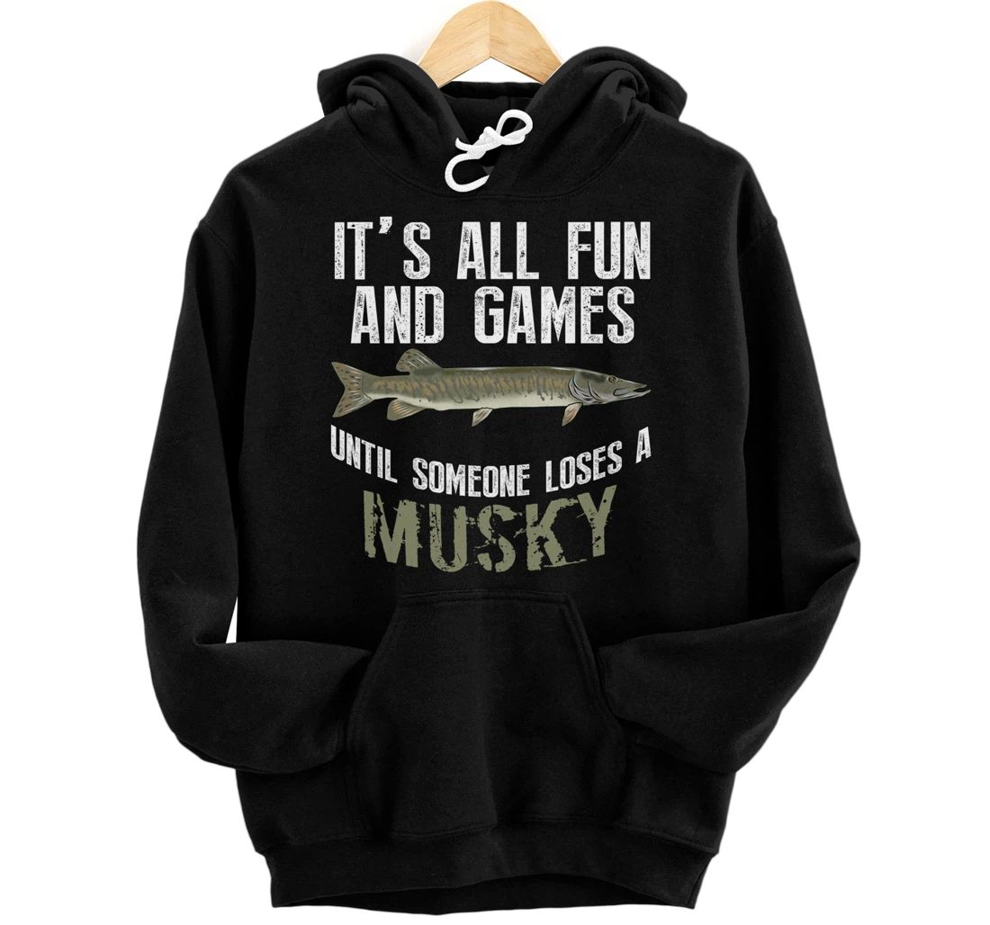 Funny Musky Fishing Muskellunge Freshwater Fish Angler Gift Pullover Hoodie