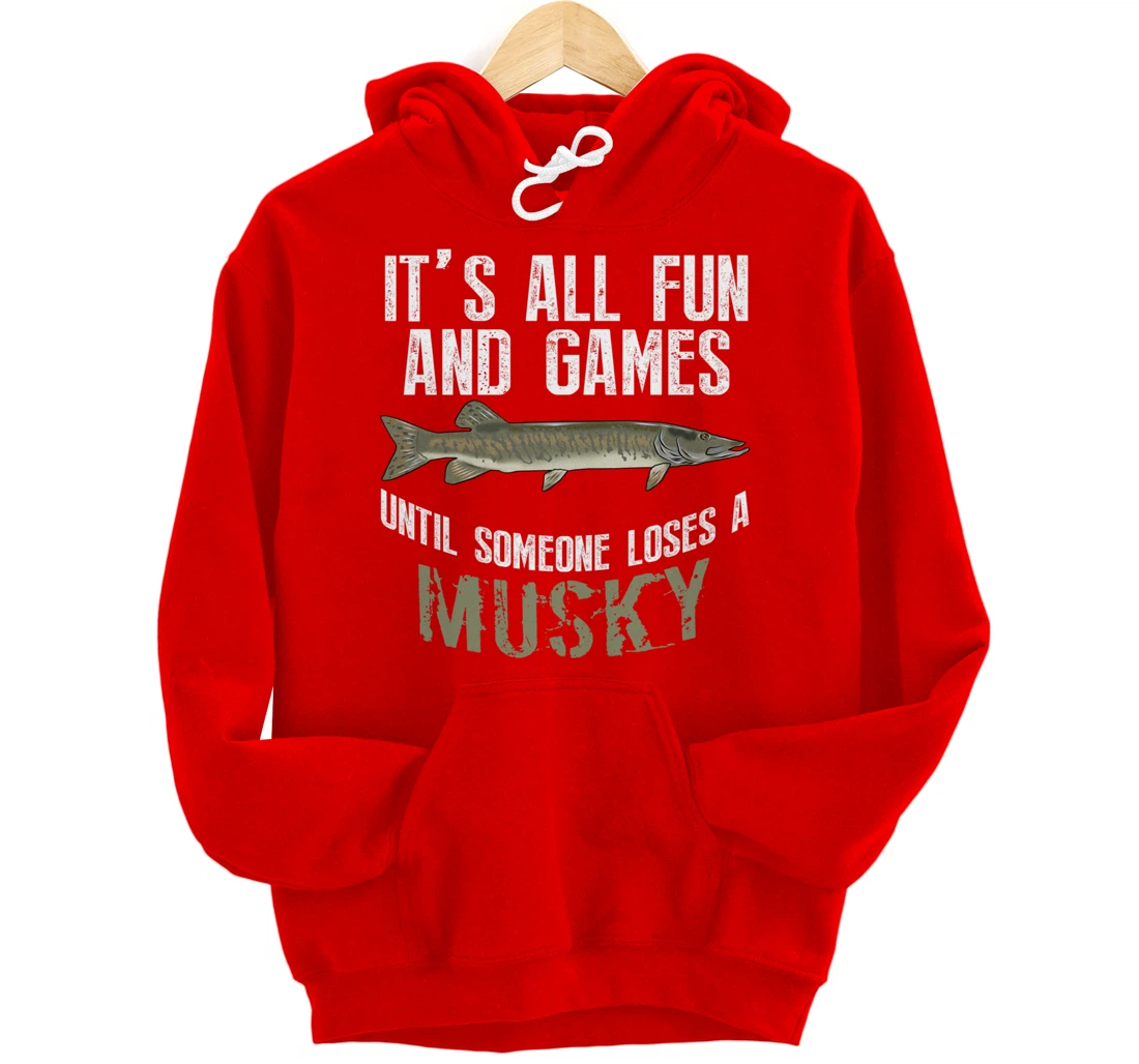 Funny Musky Fishing Muskellunge Freshwater Fish Angler Gift Pullover Hoodie