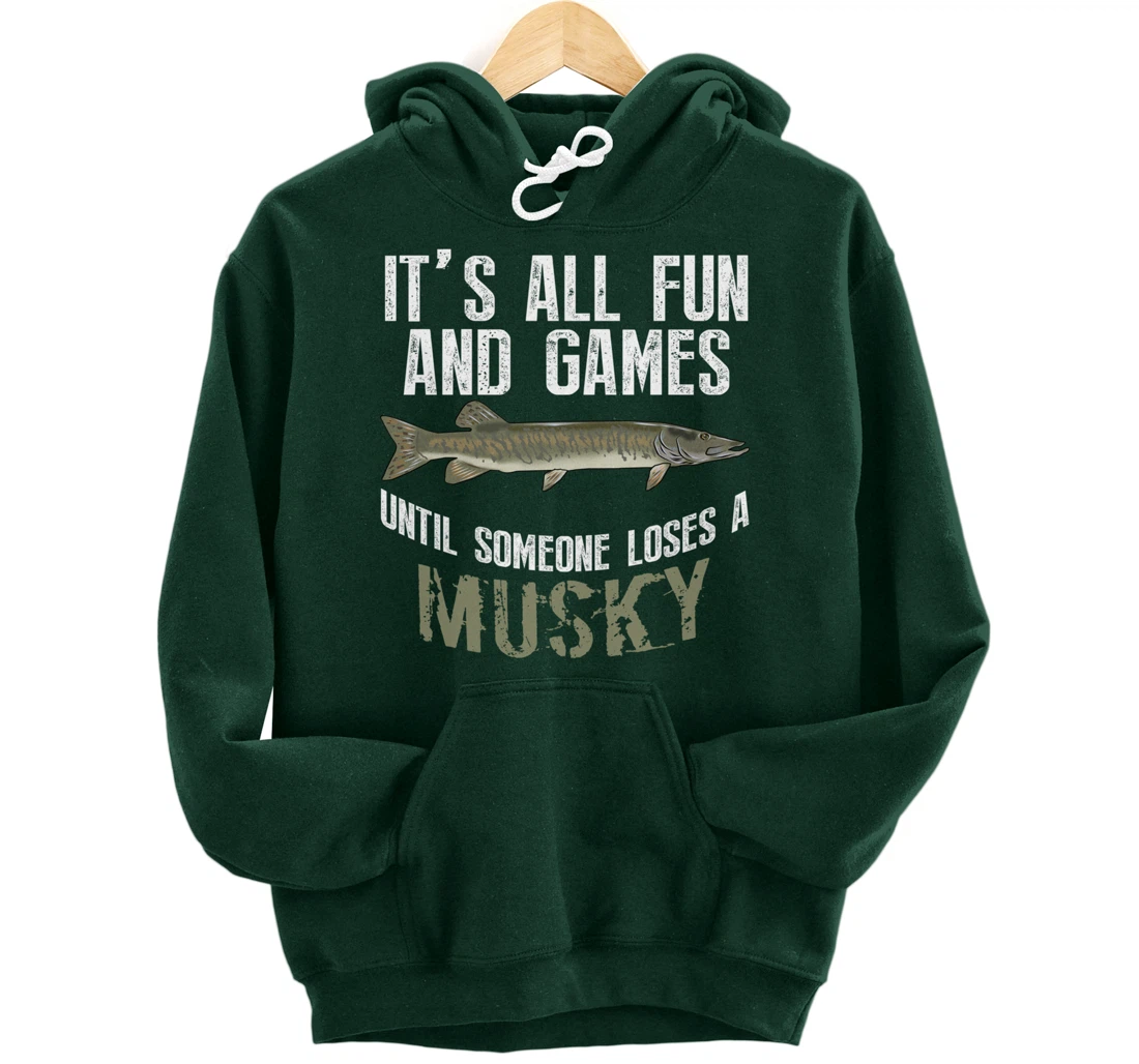Funny Musky Fishing Muskellunge Freshwater Fish Angler Gift Pullover Hoodie