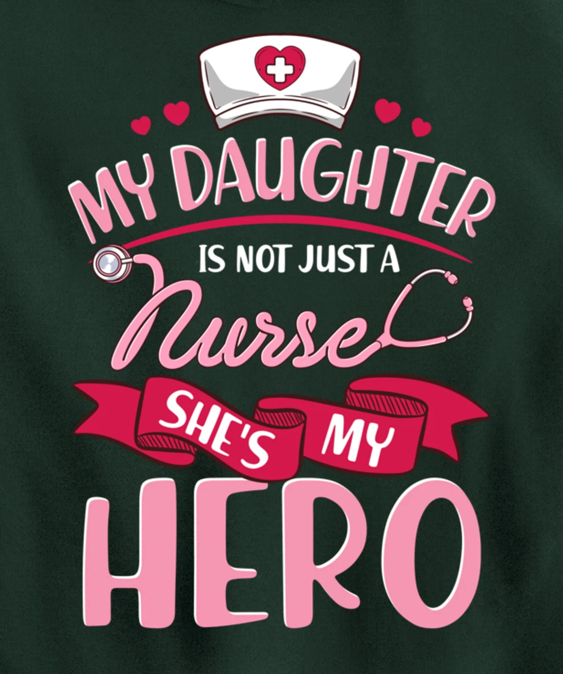 Nurse Family Matching Shirts My Daughter is Hero Pullover Hoodie