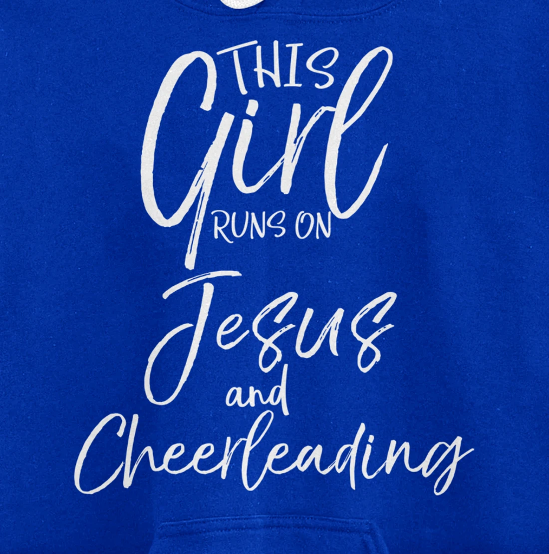 Cheerleader Quote This Girl Runs on Jesus and Cheerleading Pullover Hoodie