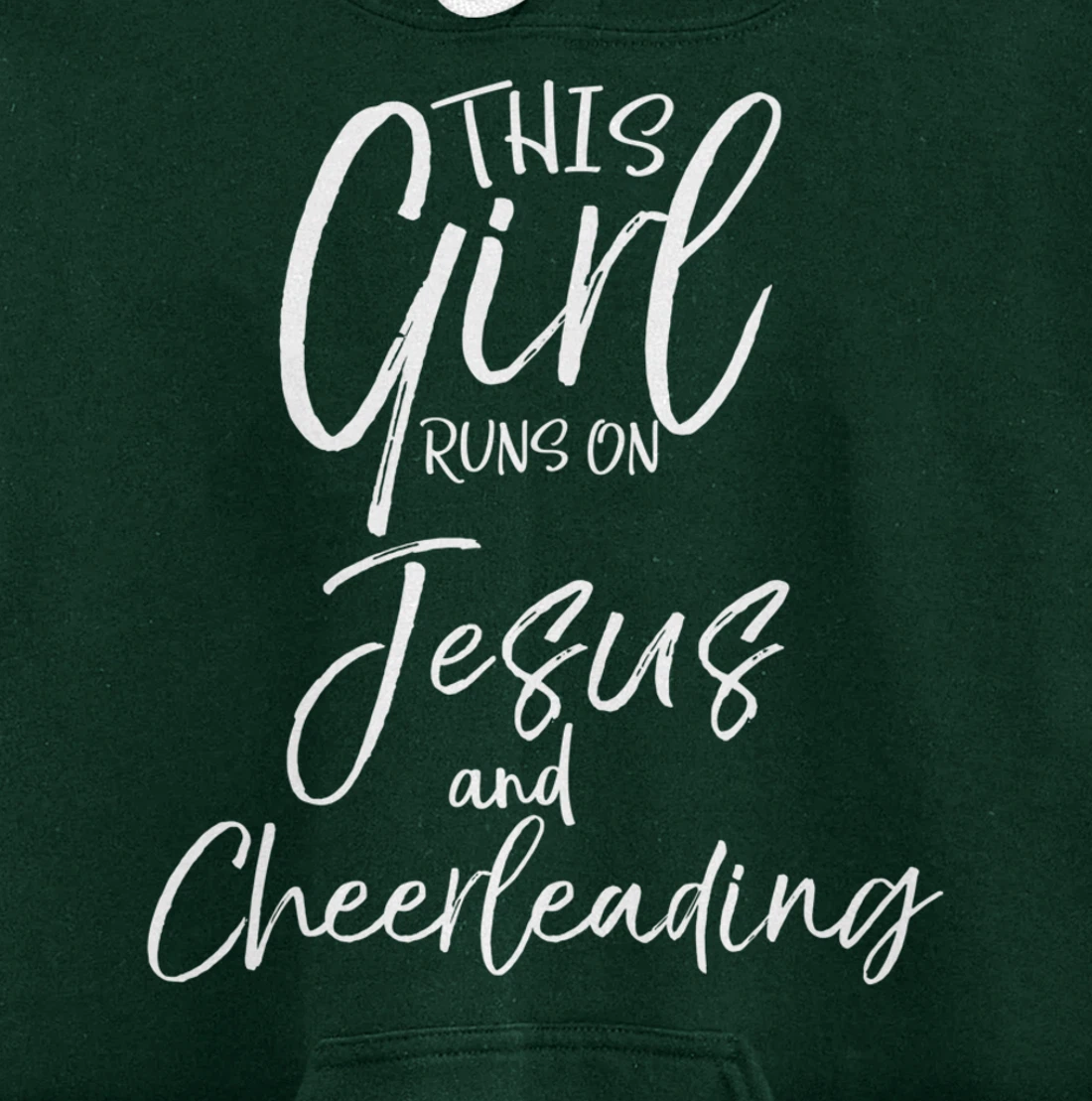 Cheerleader Quote This Girl Runs on Jesus and Cheerleading Pullover Hoodie